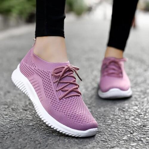 Baideng Fashion Girl Woman Sneakers Sock Lace Up Non-slip Running Shoes Walking Jogging Outdoors Sport Shoes Light Casual Female