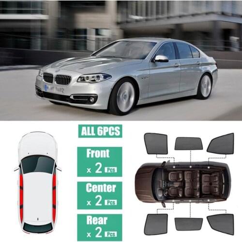 Side Windows Magnetic Sun Shade UV Protection Ray Blocking Mesh Visor Fit For BMW 5 Series 2010-2016