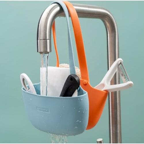 Fashion Drain Hanging Bag Multifunction Sink Storage Basket Sponge Cleaning Utensils Mini Kitchen Bathroom Organization Rack