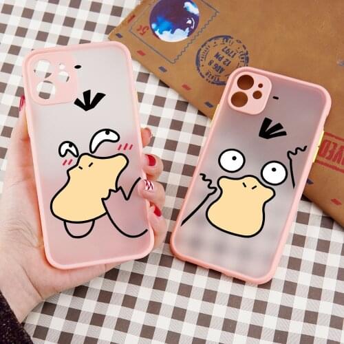 Cartoon Cute Duck Psy-duck Pattern Matte Cover Phone Case Skin for iPhone 11 12 Pro Max X XS XR 6 6s 7 8 Plus SE2 Mini