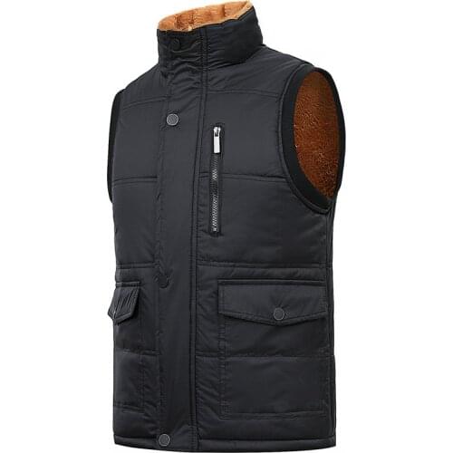 Men Velvet Thick Down Cotton Waistcoat to Thermal Dad Wears Old Grandpa Wear Vest Middle-aged and Elderly Mens Vest Vest Men