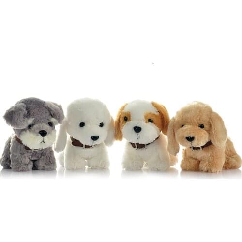 12cm plush Simulation puppy Schnauzer Saint Bernard soft comfortable Sleeping doll Pillow decoration good quality girls gift