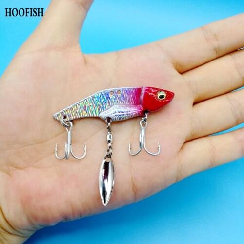 HOOFISH 3PCS/lot NEW Metal VIB vibration Bait 11g/14g/17g sinking vibration spinner bait blade glow lure vis spinners