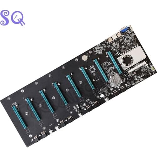 New BTC-S37 Bitcoin Mining Motherboard CPU 8 PCIE 16X Graphics Card SODIMM DDR3 SATA Low Power Consumption VGA Ethereum Miner