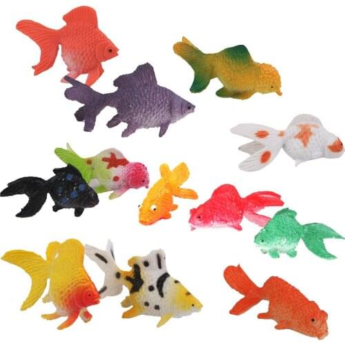 Plastic Artificial Goldfish Animals Toy Model 12pcs Colorful