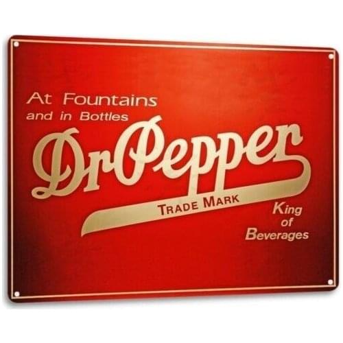 Dr Pepper Advertising Pop Soda Logo Vintage Retro Wall Decor Bar Metal Tin Sign