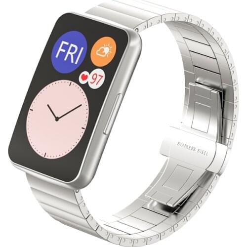 KTAB Metal Strap For Huawei Watch Fit Smart Watch Stainless Steel Band With Butterfly Buckle For Huawei Watch Fit Accessories