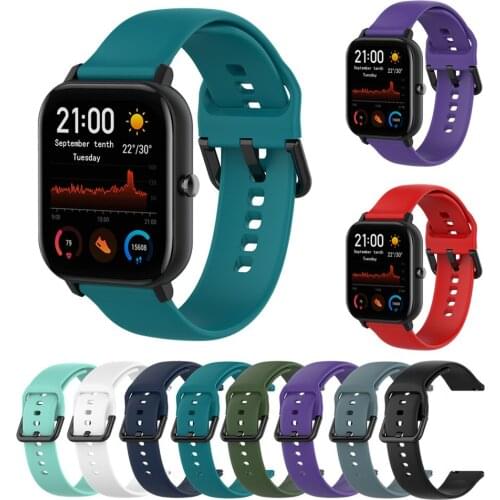 Silicone Bracelet For Amazfit Gts Bip Gtr 42mm Wrist Strap For Amazfit GTS 2 BipS U lite Pop For Haylou Solar LS02 Smart Watch