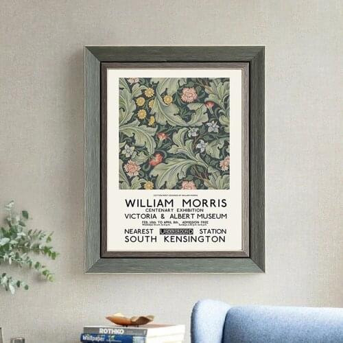 William Morris Flower Leaf Canvas Painting Victoria And Albert Museum Exhibition Wall Art Posters Decoration Pictures Home Decor