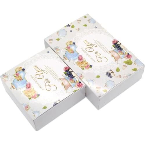 10 pcs Vintage Wedding Gift Box Flower Kraft Paper Cake Box Party Birthday Paper Gift Packaging Maccaron Floral Cupcake Boxes