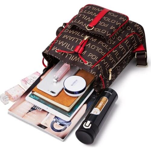 Womens backpack WILLIAMPOLO Korean tide 2020 new large-capacity backpack fashion Joker bag