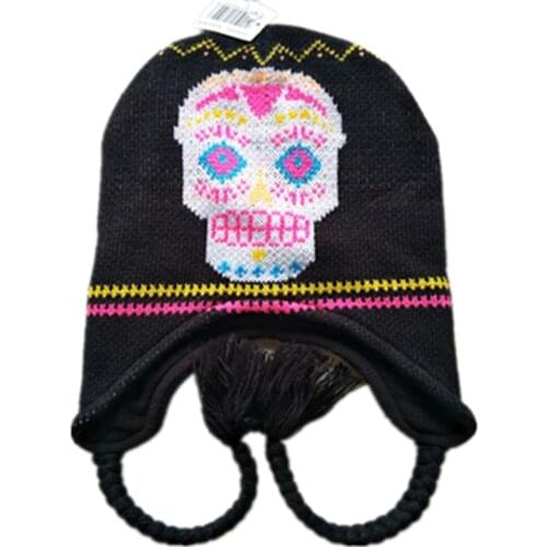 The Night Before Christmas Jack Skellington Skull Laplander knitting Beanies Caps Adult Lady Children Cosplay Winter Warm Hats