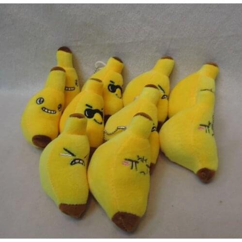 10pcs/set Creative Banana Expression Soft Mini Plush Keychain Toy Doll Gift Collection Gifts