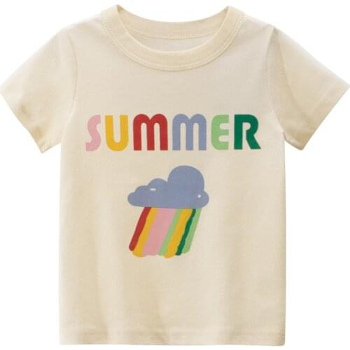 2021 Kids Boys T-shirt Girls Cartoon Tops Cute Baby Cotton Tees Summer Clothes Toddler Fashion T Shirts Children Tops Print
