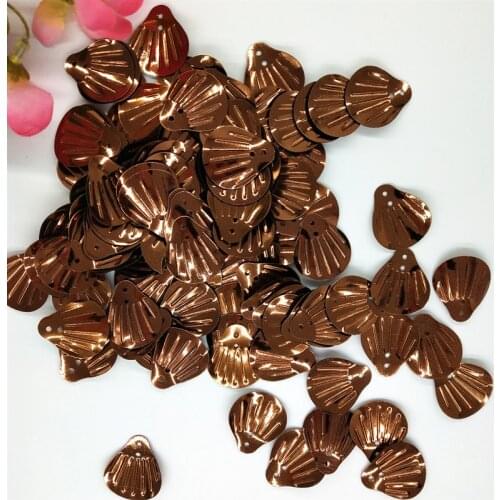 400pcs 18mm Large Shell Paillettes Loose PVC Sequins for Crafts Sewing DIY Clothing Accessories Lentejuelas Brown Chocolate