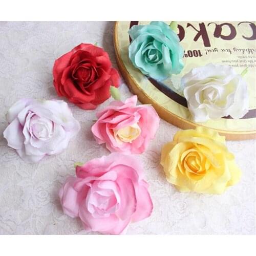 8CM,10PCS High Quality Large Floral Silk Fabric Real Touch Roses Heads,artificial flower table arrangements For Weddiing,Home