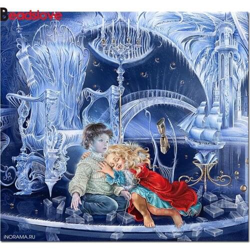 Diamond Painting 5d Snow World Kids play 5D Embroidery Set DIY Home Decoration Round Square Diamond Mosaic Gift S59