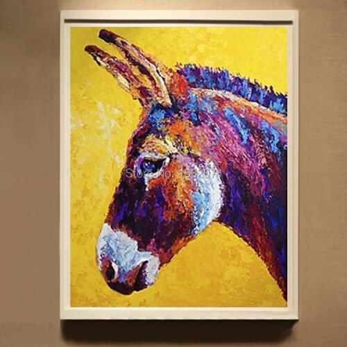 Free Shipping High Quality Abstract Donkey Animal Oil Painting On Canvas Modern Animal Funny Donkey Oil Painting Decoration