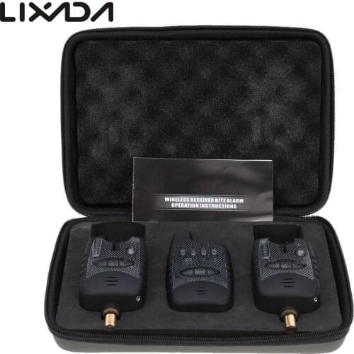 Wireless Digital Water-resistant Fishing LED Alarm Set 2 Fishing Bite Alarm + 1 Receiver in Case Carp Fishing Alert