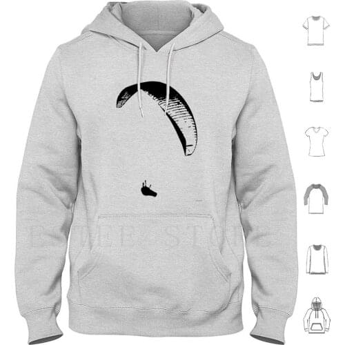 Paraglider ( Black ) Hoodies Long Sleeve Paraglider Aviator Pilot Parapente Paragliding Sail Umbrella Wing