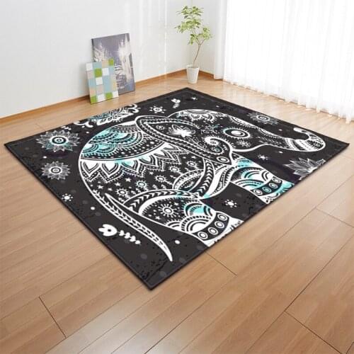 Color Elephant Herd Animal Golden Elephant Printing Bedroom Living Room Non-slip Carpet\floor Mat Family Decoration Carpet
