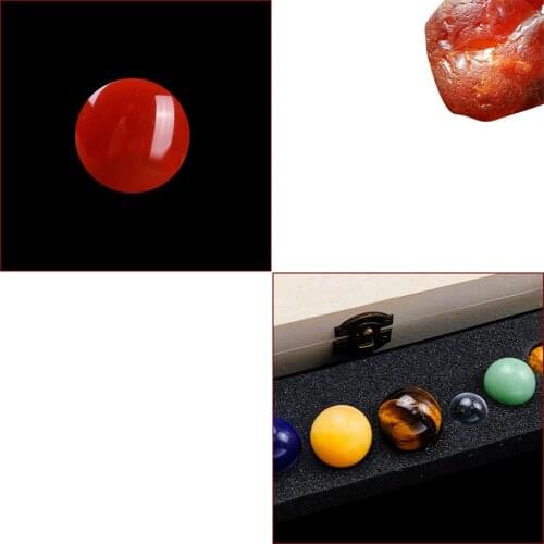 Nine Planets Solar System Crystal Sphere Balls Gemstones Stone Feng Shui Home Desk Decor Ornament Creative Gift Collection