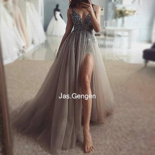 Hand Made Beaded Formal Evening Dress Elegant vestidos de fiesta de noche Long Party Prom Dresses Gown robe de soiree