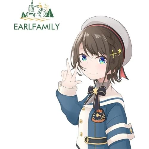 EARLFAMILY 13cm x 7.9cm for Hololive Anime Girl Funny Car Stickers Auto Refrigerator Waterproof Occlusion Scratch Car Styling
