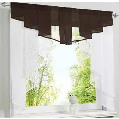 Hot Sale Cafe Curtains for Kitchen New Design Stitching Roman Kitchen Pelmet Valance Tulle Curtain Decorative Items