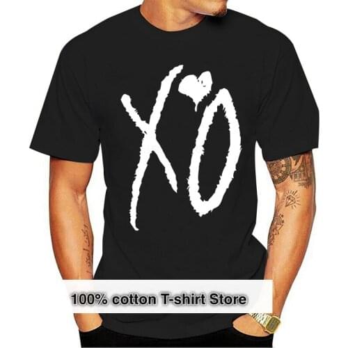 Cutee The Weeknd XO T shirt Men Letter Heart Printed T-Shirt Hip Hop Boy Short Sleeve t-shirt top Tee Clothes