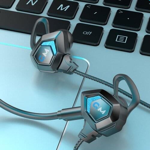 G28 L Shaped 3.5mm Wired Dynamic Dual Moving Coil Gaming Earphone for Phone/PC