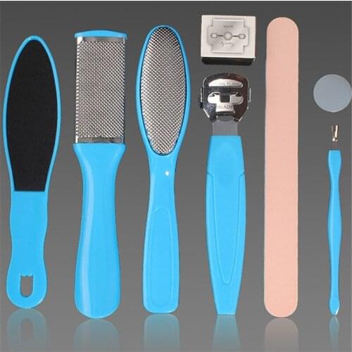 Nail Foot Care Tools Foot File Dead Set Hard Cal Skin Remover Scraper Portable Cuticle Pusher Pedicure Grater Tools 8 PCS/Set