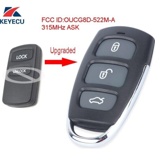 KEYECU Replacement Upgraded Remote Car Control Key Fob 315MHz for Mitsubishi Triton MK Series 2002-2006 Free Programming