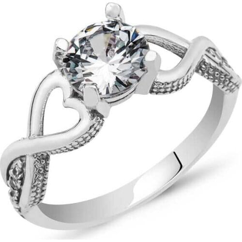 Tevuli 925 Sterling Silver Solitaire Infinite Heart Ring
