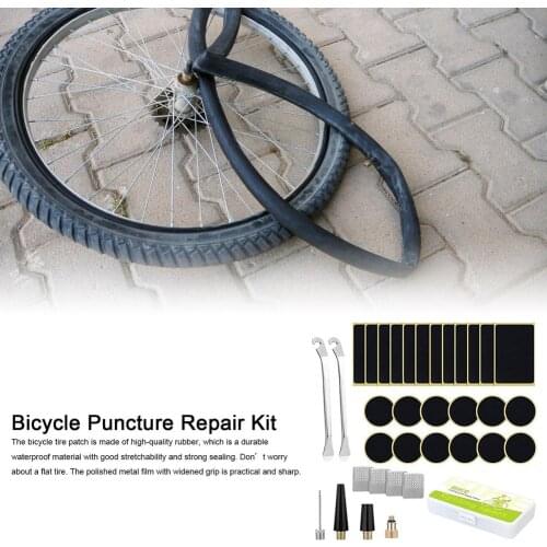 24PCS/Set Bicycle Tire Repair Kits For Bicycle Puncture Repair Kit Self Adhesive Tyre Valve Adapter Round Square Tire Patch