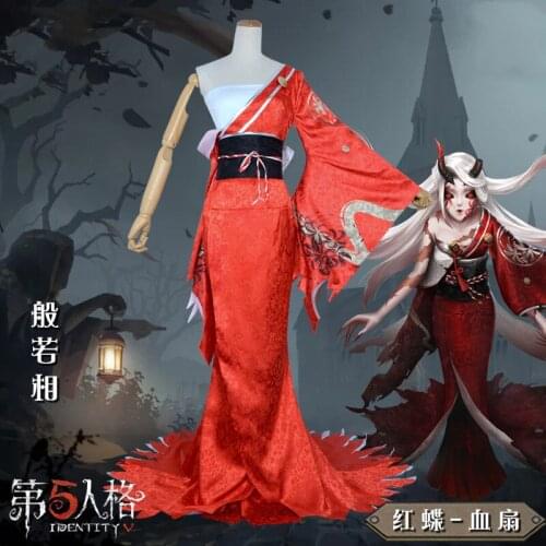 Game Identity V Hunter The Geisha Michiko Cosplay Costume Blood Fan Skin Uniform Suits Clothes Dresses Full Set for Halloween