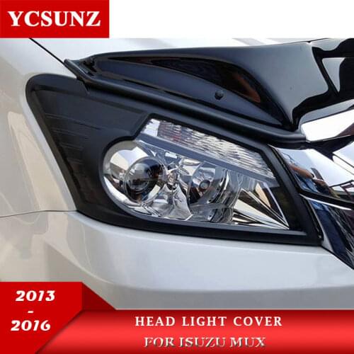 ABS Headlight Cover Carbon Fiber Exterior Parts Car accessories For Isuzu Mux 2013 2014 2015 2016 Lamp Hood