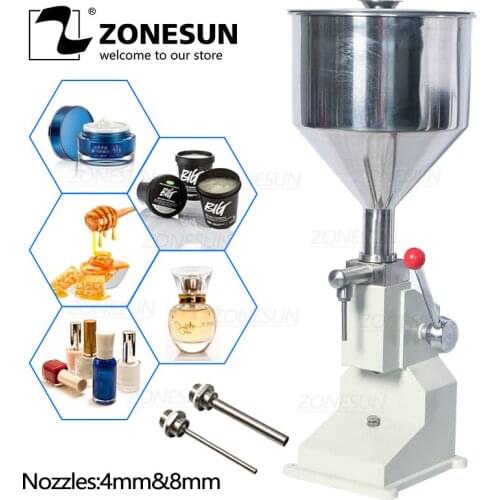 ZONESUN Handheld Manual Cosmetic Paste Liquid Filling Machine Cream Filler 5-50ml For Nail Polish Shampoo Cream Oil