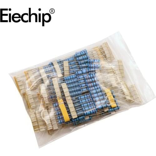 Metal Film Resistor 1/4W 1/2W 1W 2W DIP Resistance Pack diy Assortment Kit 10 22 47 100 1K 3.9K 5.6K 10K 100K 150K 820K ohm