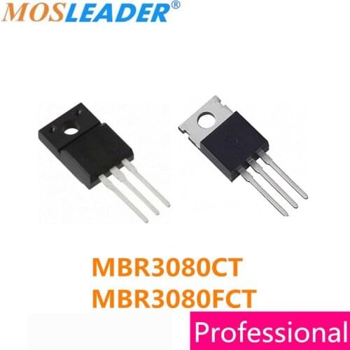 Mosleader 50PCS MBR3080CT TO220 MBR3080FCT TO220F MBR3080 Schottky 30A 80V High quality