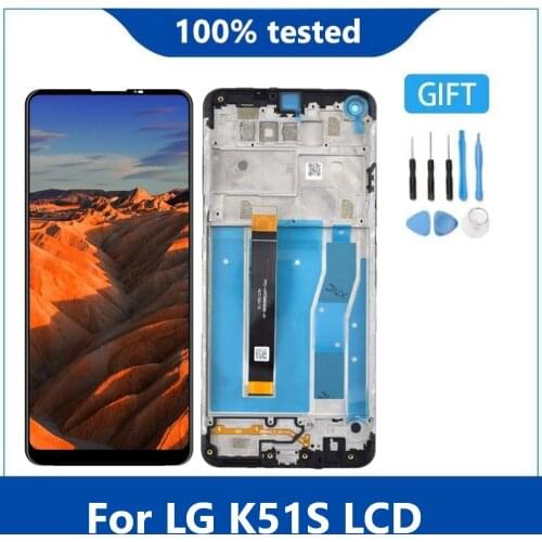 Orig For LG K51S LCD LMK510EMW LM-K510EMW Display Touch Screen Digitizer Assembly Replacement Accessory For LG K51S with Frame