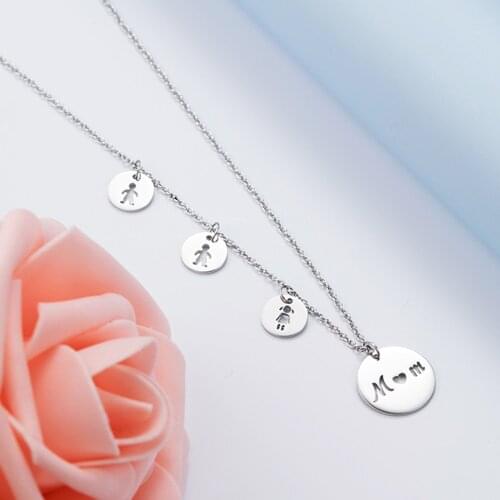 Gifts Mom Mother Necklace Daughter Son Birthday Gift For MUM Christmas Present Family Mothers Day Stainless Steel