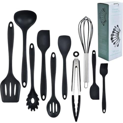 Durable Food Grade Silicone 10Pcs/set Kitchenware Set Spoon Brush Clip Shovel Egg Beater BBQ Tool Cooking Tool Set