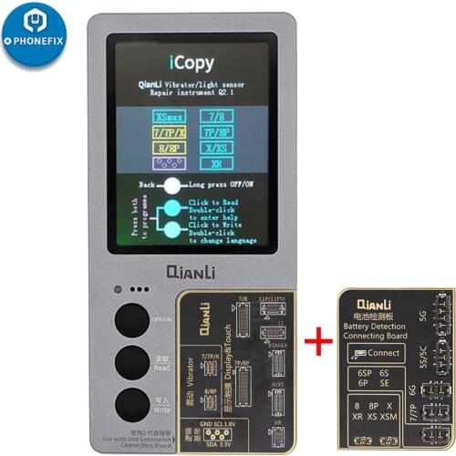 QIANLI iCopy Plus LCD Screen Photosensitive Original Color Repair for iPhone 7-11 Pro Max Vibrator Transfer EEPROM Programmer