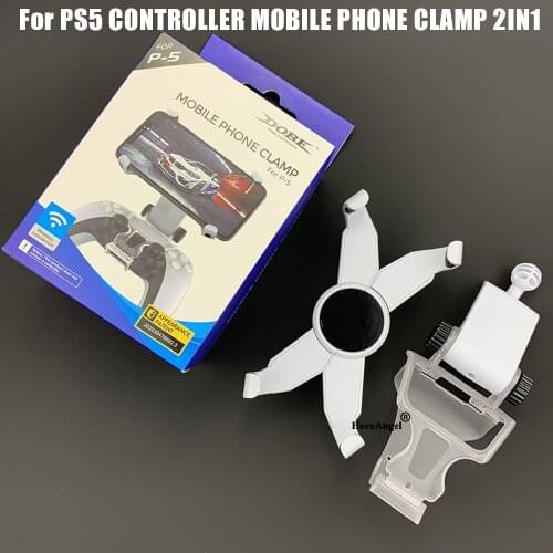 Multidirectional Angle Phone Clip for PS5 Controller Adjustable Angle Mobile Phone Clamp for Sony Playstation 5 Gamepad
