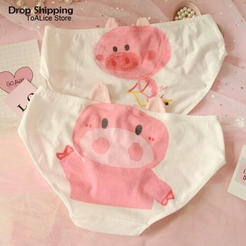 Sexy Women 3D Animal Print Panties Cute Underwear Briefs Lolita Girls Sweet Pig Ears Intimates Lingerie Cotton Underpants
