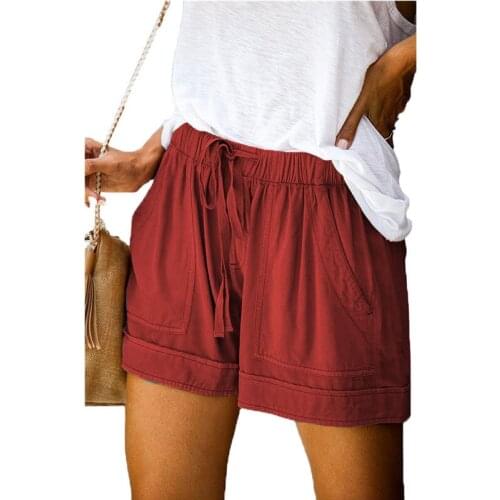 2021 Solid Color Shorts Women Fashion Elastic High Waist Woman Summer Casual Short Loose Hot Plus Size Femme