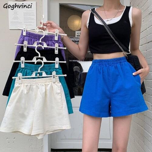Shorts Women All-match Solid Summer Korean Style Loose Comfortable Fashion High Waist Casual Streetwear Elegant Chic Classic Ins