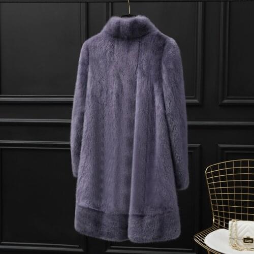 Mink fur coat long tidy fur coat 2019 womens clothing outerwear jacket coats winter coat new fashion stand collar