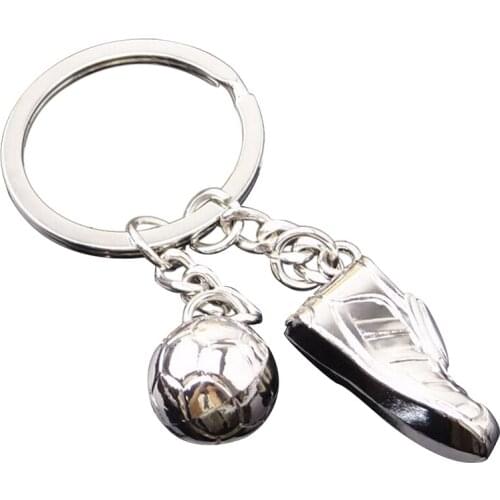 1 PCS New 3D Cute Metal Ring Key Chain Keyfob Cool Soccer Shoe Lovely Keyrings
